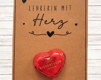 Teacher with Heart Printable | Teacher Postcard | Thank You Gift for Teacher | Farewell Gift PDF | Teacher Craft Template