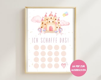 Reward chart for children, motivation chart, I can do it, reward system, child reward plan, potty training, download unicorn