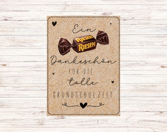 Print template - file - gift card - thank you teacher - PDF template school graduation holidays, thank you elementary school school teacher 4th grade
