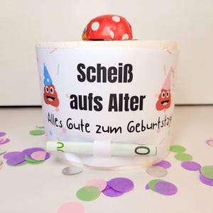 PDF-afdruksjabloon geldcadeau "Fuck your old age", maak je eigen souvenir, geef geld weg voor je verjaardag, toiletpapier Direct downloaden