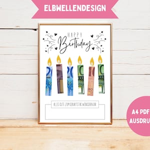 Regalo de dinero para cumpleaños, regalo de dinero creativo, cumplidor de deseos, regalo de cumpleaños, tarjeta de cumpleaños, regalo de último minuto, descarga