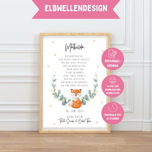 Carta de padrinho para afilhado | Cartaz de bênção de batismo | personalizado | Batismo de menino e menina | Presente de batismo | PDF | Download de PDF | Madrinha A4