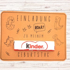 Children&#39;s birthday invitation dinosaur template PDF print, craft card with T-Rex, birthday invitation, children&#39;s birthday, dino invitation