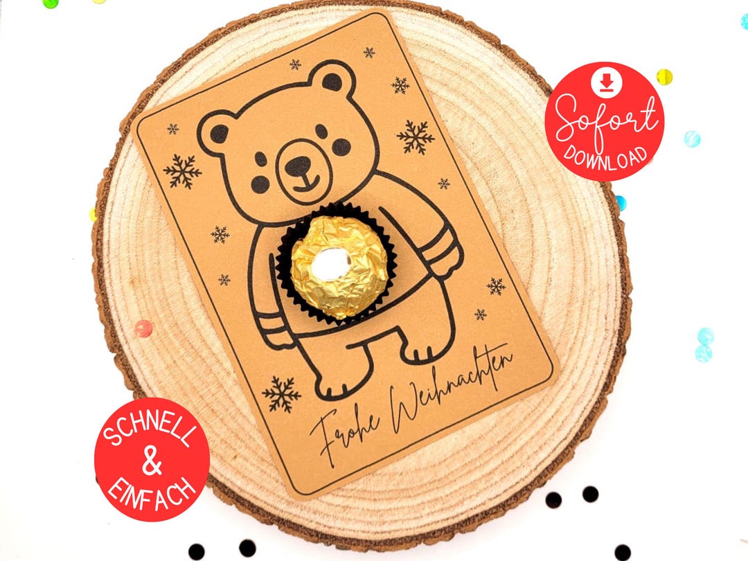 Chocolate Ferrero Rocher Christmas | Printable Christmas Party Favor ...