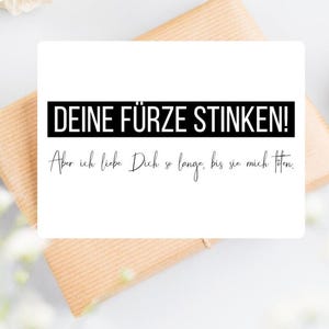 Druckvorlage Deine Fürze stinken, Druckvorlage Swipe PDF Mitbringsel Jahrestag, Vorlage zum Drucken Geschenk Freund Partner Lustige Karte