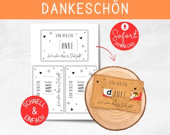 Thank you printable template - file - gift card - thank you helper - PDF template for download and self-printing, thank you help support