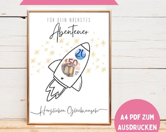 Money gift for birthday, creative money gift wish fulfiller birthday gift money, birthday card last minute gift, download