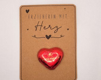 Print template - file - gift card - thank you - educator - PDF template for downloading and self-printing, kindergarten, daycare