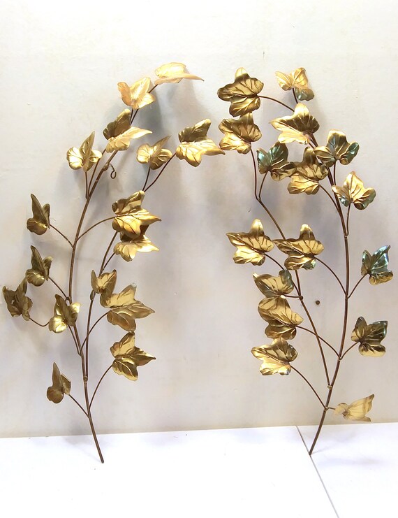 Vintage Metal Leaf Wall Art Set Of Two