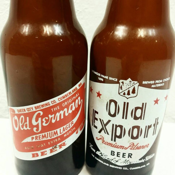 Vintage 60s Beer Bottles Old Export and Old German