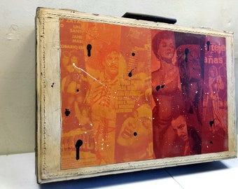 Old 50s Briefcase Up-cycled with Vintage Mexican Drama