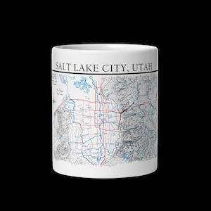 Mug carte dessinée à la main de Salt Lake City