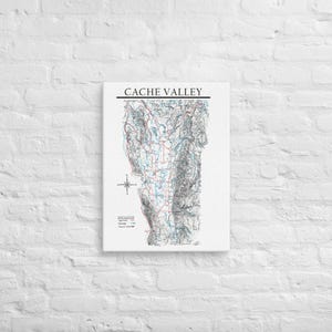 Toile de carte dessinée à la main de Cache Valley