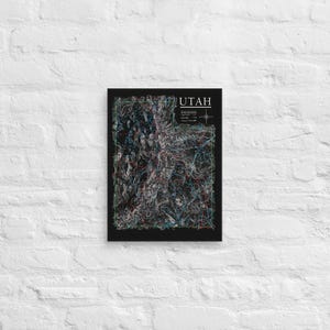 Utah Hand Drawn Map Inverted - Canvas