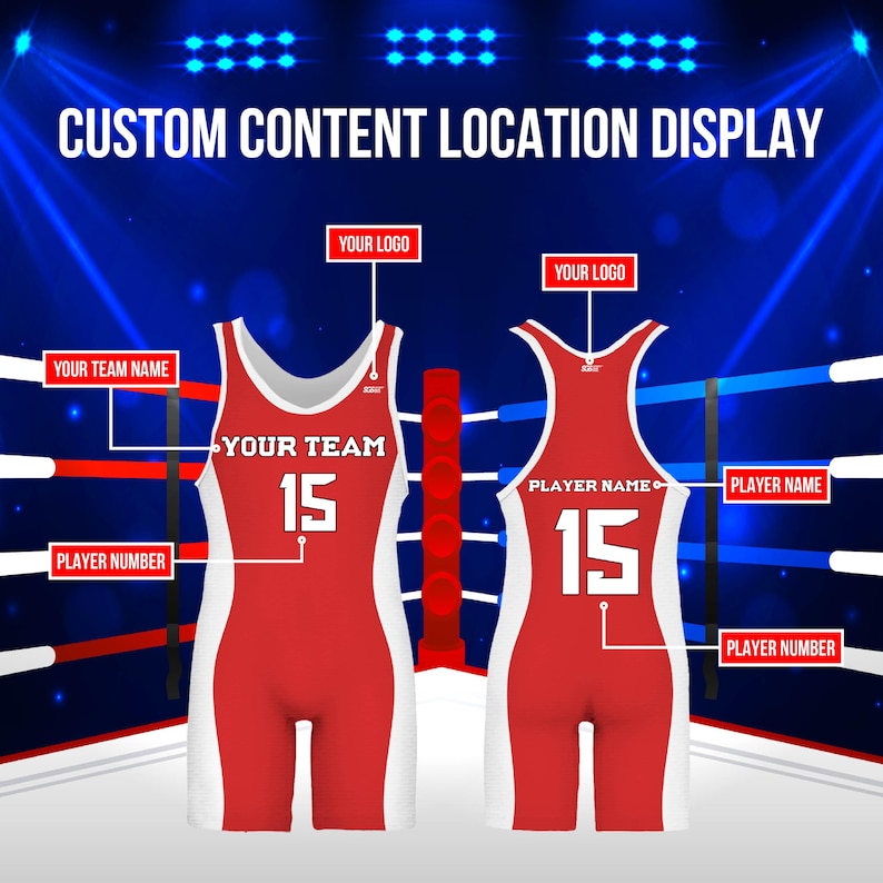 Customizable Singlets SGS Custom Wrestling Singlets Team Name & Number, Full Sublimation ...