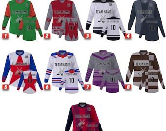 SGS Custom Reversible Hockey Jersey Team Name & Number, Full Sublimation Hockey Jerseys, Personalize Sportswear