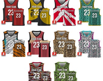 SGS Custom Animal Basketball Jersey Team Name & Number, Full Sublimation Basketball Jerseys, Personalize Sportswear
