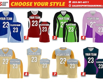 SGS Custom Volleyball  Reversible Jersey Team Name & Number, Full Sublimation Volleyball Jerseys, Personalize Sportswear