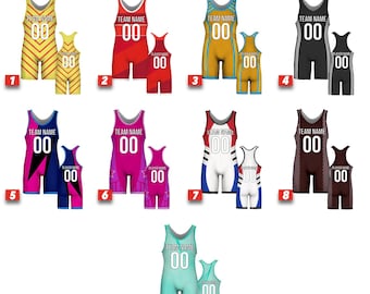 SGS Custom Wrestling Singlets Team Name & Number, Full Sublimation Wrestling Singlets, Personalize Sportswear