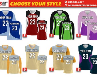SGS Custom Volleyball Jersey Team Name & Number, Full Sublimation Volleyball Jerseys, Personalize Sportswear