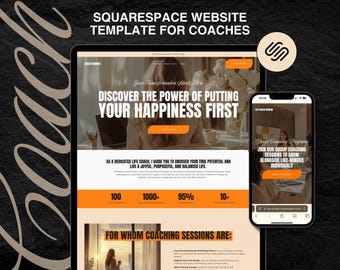 Squarespace Website Template for Life Coach, Luxury Web Design Small Business Web Design Coaching Template, Therapist Website Business Coach