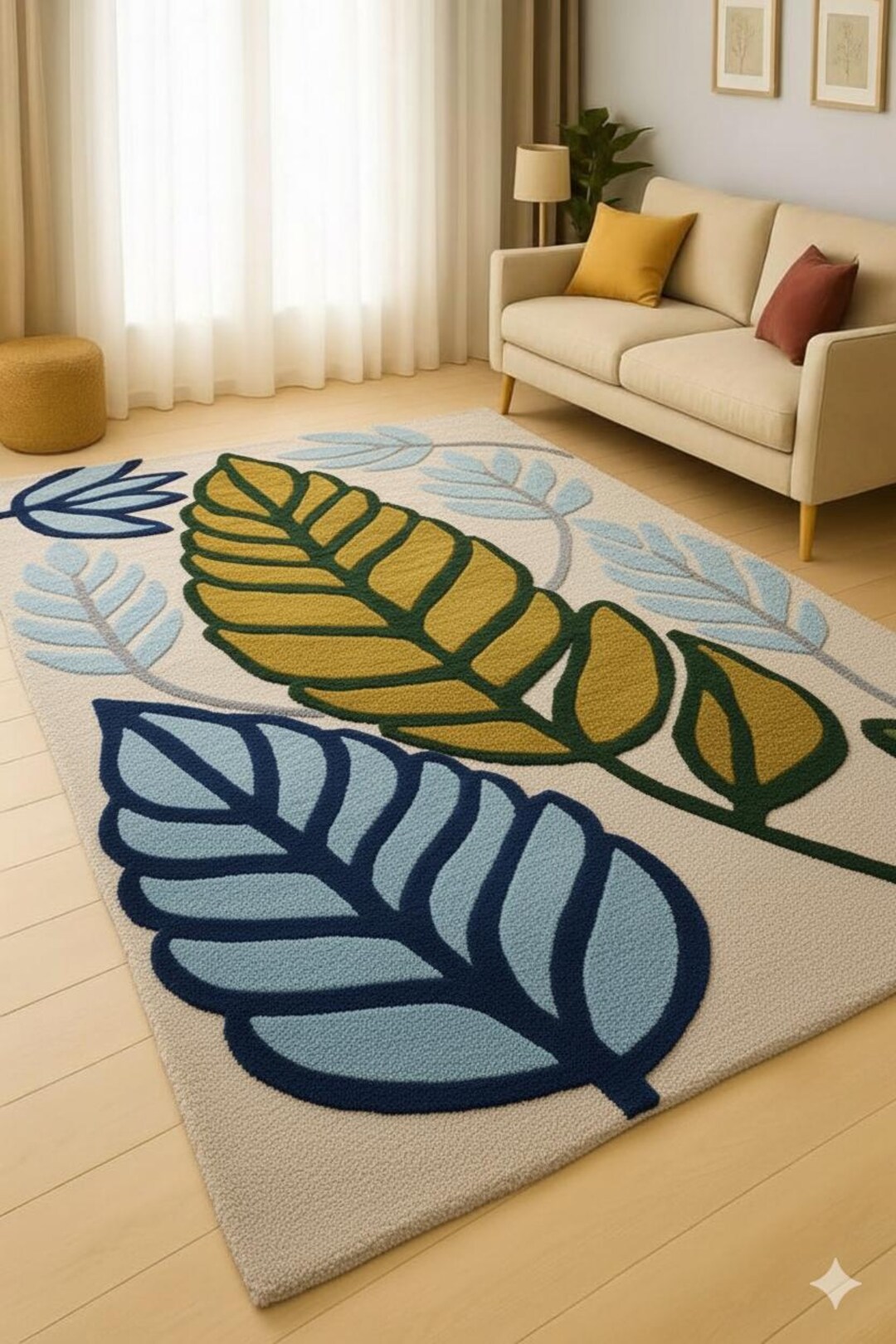 Abstract Leaf Pattern Area Rug Vibrant Leaf Pattern Area Rug - Etsy