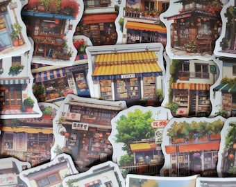 Japanese Storefront Stickers - Set of 50 Stickers - Vinyl & Waterproof