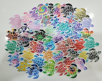 Turtle Stickers - Set of 50 Stickers - Vinyl & Waterproof