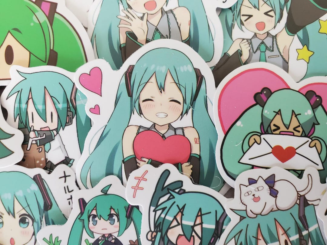 Miku Sorry Sticker Hatsune Miku Anime Stickers - Set of 50 Stickers - Vinyl & Waterproof ...