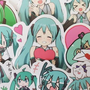 Hatsune Miku Anime Stickers - Set of 50 Stickers - Vinyl & Waterproof