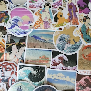 Japanese Cultural Stickers - Set of 50 Stickers - Vinyl & Waterproof