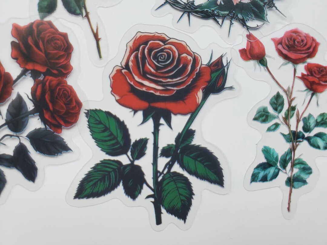 Rose Stickers - Set of 50 Stickers - Vinyl & Waterproof - Etsy