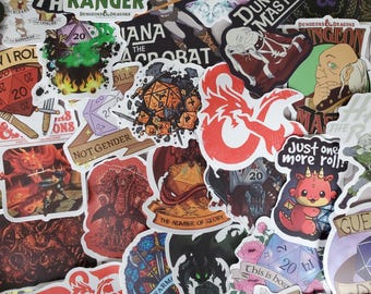 Dungeons and Dragons Stickers - Set of 100 Stickers - Vinyl & Waterproof