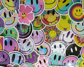 Naklejki Smiley Buziaki - Zestaw 50 Naklejek - Winylowe i Wodoodporne