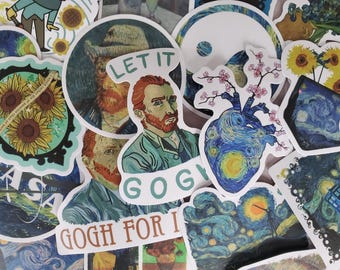 Van Gogh Art-stickers - set van 50 stickers - vinyl en waterdicht