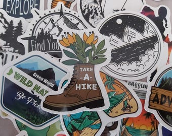 Nature Outdoor Stickers - Set of 100 Stickers - Vinyl & Waterproof