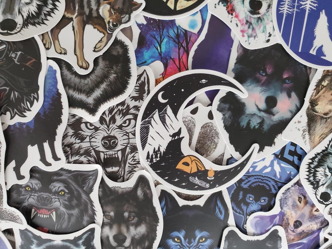 Wolf Mini Sticker Wolf Stickers - Set of 100 Stickers - Vinyl & Waterproof - Etsy
