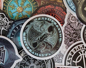 Norse Viking Stickers - Set of 100 Stickers - Vinyl & Waterproof