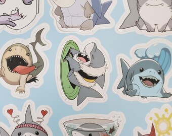 Cute Shark Stickers - Set of 50 Stickers - Vinyl & Waterproof