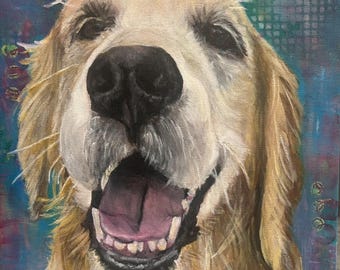 Custom Colorful, Hand Painted Pet Portraits