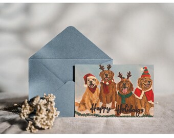 Holiday Golden Retriever Boxed Cards