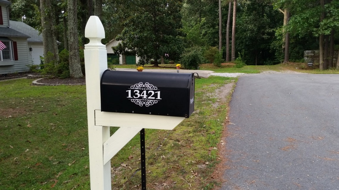 Mailbox Numbers Decal Set of 2 for both sides embellished FREE Etsy