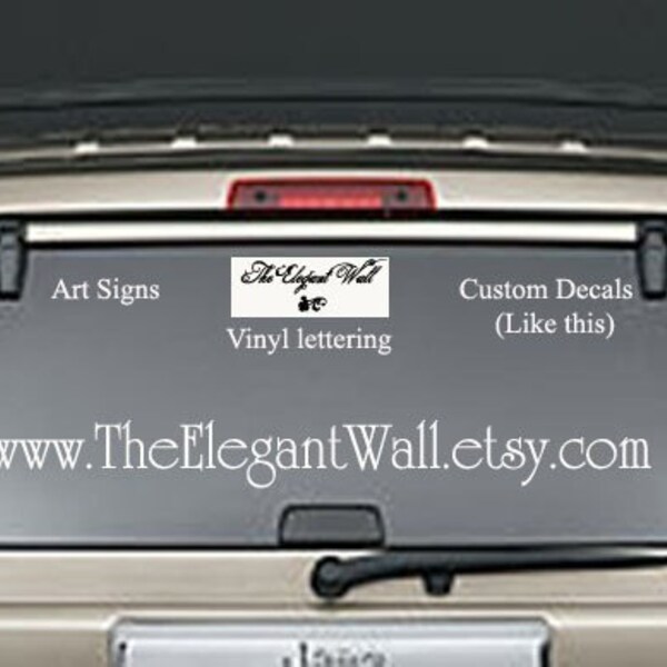 FREE SHIPPING Car Decal Ad - Advertise YOUR business\/ etsy shop - FREE shipping worldwide