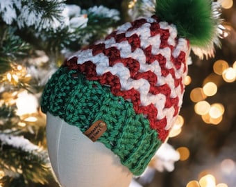 Crochet Christmas Beanie Chunky Style