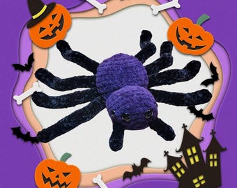 Spider Crochet Plushie Purple Amigurumi