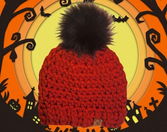 Handmade Skull Cap Beanie Halloween Colors