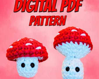 Crochet DIGITAL Pattern Poppin Mushroom Instant Download PDF