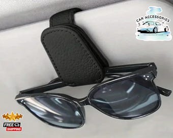 Magnetischer Brillenhalter fürs Auto | Visierclip aus PU-Leder
