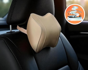 Almofada de apoio para o pescoço para carro | Encosto de cabeça em couro sintético respirável
