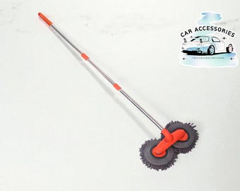Dual Head Car Wash Mop | Extendable Long Handle, Rotating Brush